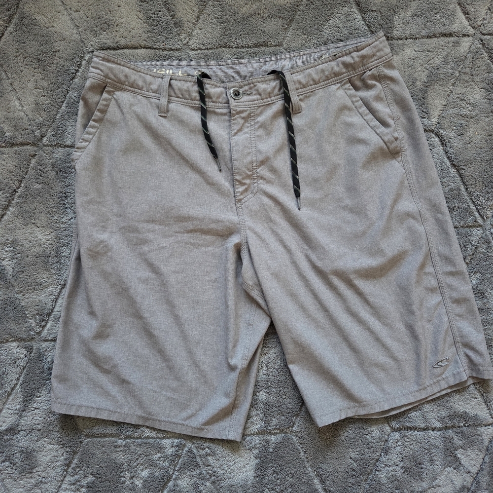 Oneill Grey Shorts Surfer Skater Swim Size 36 Beach Golf Travel